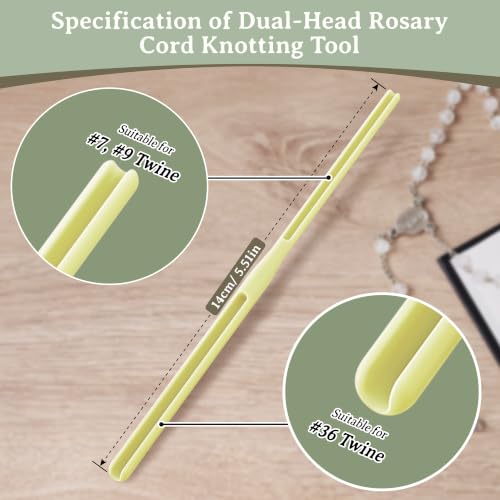 Dunkive 2 Pack Rosary Cord Knotting Tool, Dual Head,Yellow - color: Yellow