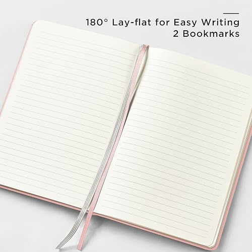 &And Per Se Lined Journal and Pen Set (3 Packs), A5 Leather Hardcover Notebook with Pen & Stationary Set, 160 Pages 100GSM Thick Ruled Paper Journal for Business Work Writing (Pink) - color: Pink