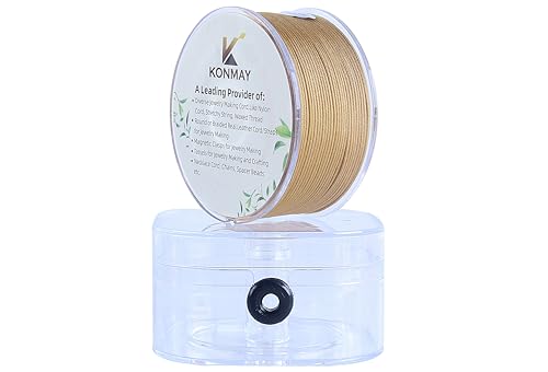 KONMAY 0.8mm Old Gold Nylon Bracelet String for Dream Catchers & Suncatchers - color: Old Gold, size: Braided 0.8mm