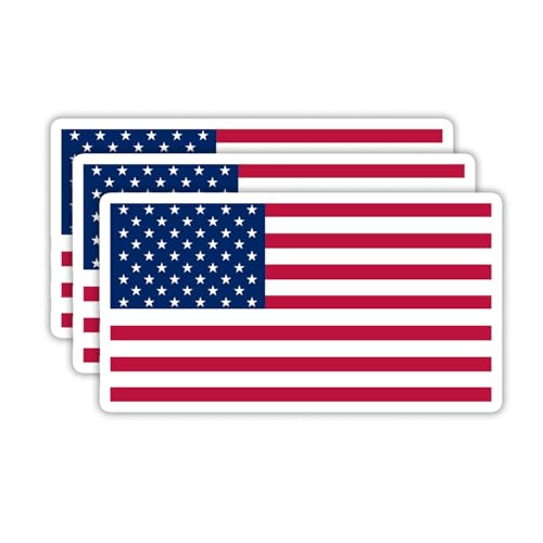 (3PCS) America Flag stickers, USA American Sticker, US Patriotic Waterproof Vinyl Decals For Laptops, Tumblers, Water Bottles, Books, Scrapbooks, Size 3 x 1.7 Inch - color: America