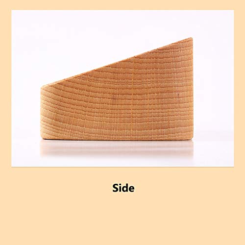 Sizikato Wooden Business Card Holder for Desk, 3 Card Slots Business Card Display Holder Stand - color: Beech