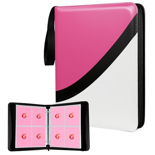 Premium Trading Card Binder, 4 Pocket Trading Card Binder for Pokemon TCG - color: Pink, size: Large