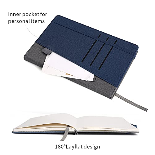 Lined Journal Notebooks with Pen Loop, Hardcover Notebook Journal for Work, 100Gsm Premium Thick Paper with Inner Pocket, Medium 5.7"x8.4", （Blue, Ruled） - color: Gray-blue, size: 1 Pack