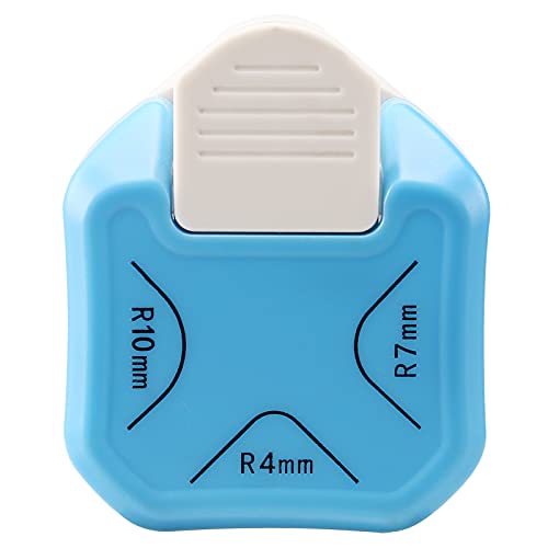 3 Way Rounded Corner Punch, 4mm, 7mm, 10mm 3 in 1 Corner Cutter for Paper Crafts, Laminator, Cardstock, DIY Projects, Photocards, Card Making and Scrapbooking - color: Blue