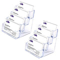 Hipiwe Clear Acrylic Business Card Holder Stand for Desk, 4-Tier 2 Packs - color: Transparent