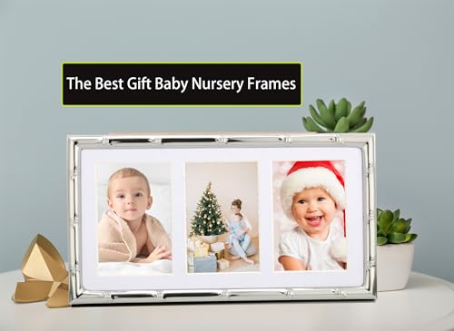 YiPinYin 3-2x3'' Silver Multi Metal Picture Frames 3 setion frame 2pack, Bamboo Detail Silver Plated Nurse Photo Frames 3-2x3'' Baby frames With Soft Velvet Backing for Desktop and Wall Décor - color: Silver, size: 3-2x3Inch 2PK