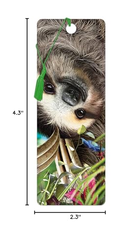 3D LiveLife Sloth Bookmark - Hangin' Around Lenticular Page Marker - color: Hangin' Around