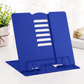 MSDADA Desk Book Stand Metal Reading Rest Book Holder Adjustable Cookbook Documents Holder Portable Sturdy Bookstands for Recipes Textbooks Tablet Music Books with Page Clips(Sapphire Blue) - color: Sapphire Blue