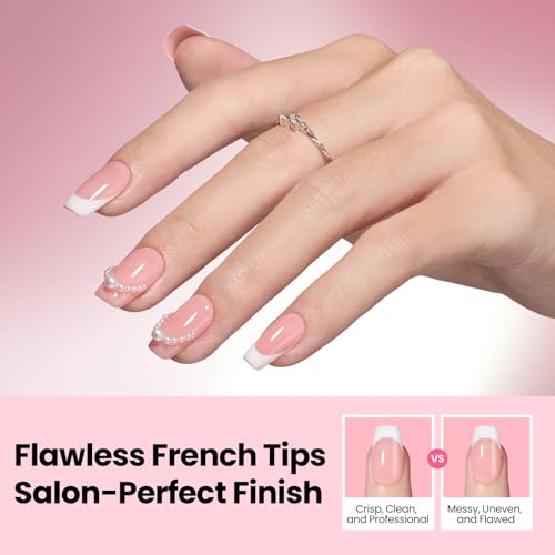 Beetles French Manicure Nail Art Stickers 30 Sheets French Tip Tool - color: G-White-30