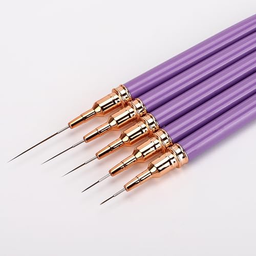 15 - Piece Nail Art Liner Brush Set | 3 Colors (Black, Purple, Pink) for Intricate Nail Designs - color: 3 Pcs - Black & Pink & Purple