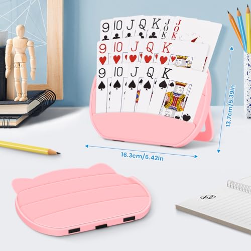 Card Holders for Playing Cards, 2 Pack Playing Card Holder (Pink) - color: Pink