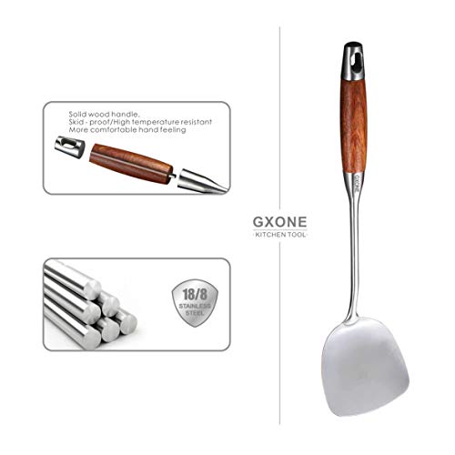 Chinese Wok Spatula, 304 Stainless Steel,with Wooden Handle, 15.7 Inch - style: Wok Spatula-wood handle