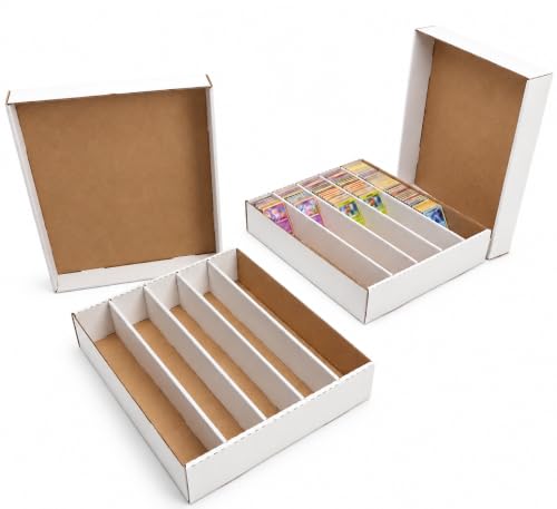 2-Pack • 5000 Count 5-Row Trading Card Storage Box • Woodhaven Trading Firm Brand