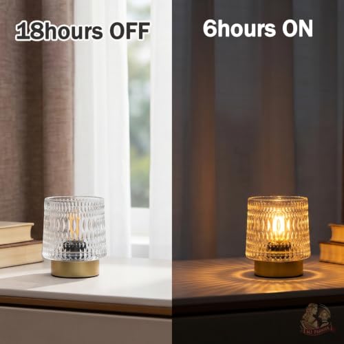 MJ PREMIER Battery Operated Lamp,Small Cordless Lamp with Timer, Clear-04 - color: Clear-04