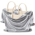 Vonty Grey Satin Dust Bags 3 Pack Drawstring Pouch for Purse, 19.6x15.7in - color: Grey, size: 19.6 x 15.7