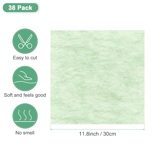 M METERXITY 38-Sheet Korean Cotton Wrapping Flower Paper, 11.8 Inch Waterproof Floral Wrapping Cotton Paper for Bouquets/Gift Packaging [Green] - color: Green