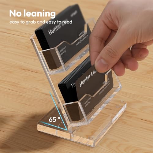 NIUBEE Acrylic Business Card Holder Gift Card Display Stand for Desk Office