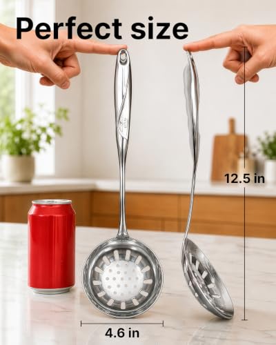 Zulay Kitchen Stainless Steel Slotted Spoon - size: Draining Spoon