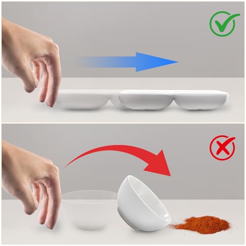 16 Pcs Sauce Dish, Dual Dipping Bowls Large Capacity Dual Sauce Bowls, Soy Two Compartments Party Trays Divided Fondue Plates for Restaurant Kitchen Sushi Soy Sauce (White)