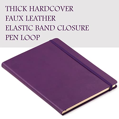 Eccolo Cool Jazz Hardbound Writing Journal, 192-Page Lined Paper, Lay-Flat - color: Eggplant, size: Large - (7.25-x-9.6 Inches)