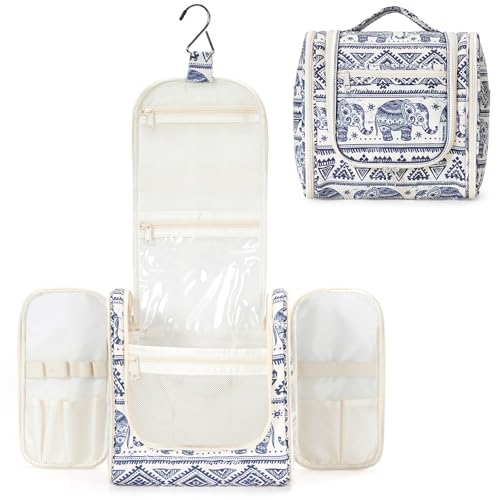 Narwey Large Hanging Travel Toiletry Bag for Women, Makeup Cosmetic Bag - color: B-Elephant, size: Large