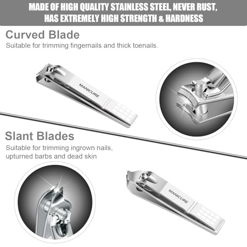 Manicure Set Professional Nail Clippers Pedicure Kit,16 pcs Stainless Steel - color: White