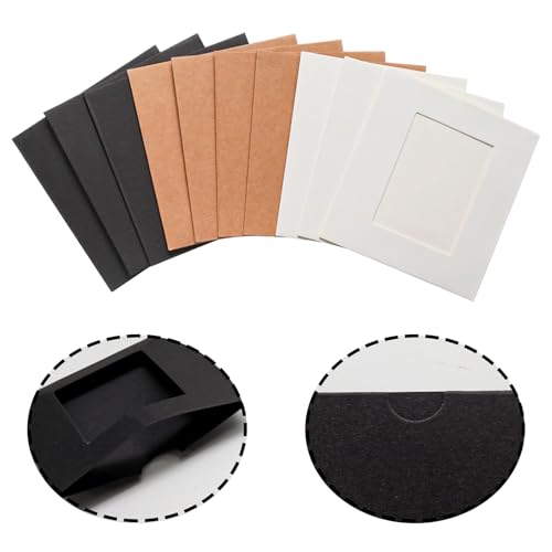 30Pcs 3x3Inch 3colors Paper Photo Frames with String & Clips - color: 3 colors, size: 3x3inch