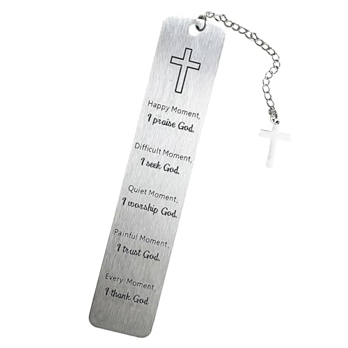 Bible Bookmarks Book Markers, Metal Christian Bookmark Gift Accessories (I Praise God) - style: I Praise God