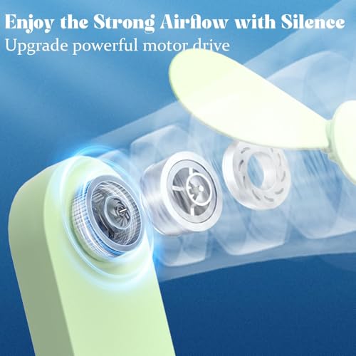 Portable Handheld Fan, 2 IN 1 Mini Hand Fan, Battery Operated [8-15 Working Hours], USB Rechargeable Personal Foldable Fan for Indoor, Small Pocket Fans Travel Essentials for Outdoor (Green) - color: Green