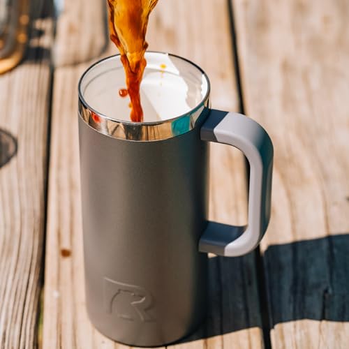 RTIC 16oz Road Trip Travel Mug with Lid and Handle, Ceramic Lined, Graphite - color: Graphite, size: 16 Ounces