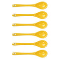 6 pcs Porcelain Egg Spoons Tea Spoon Ceramic Spoons 4.7 inch Coffee Dessert Yogurt Tea Milky Yellow - style: Yellow