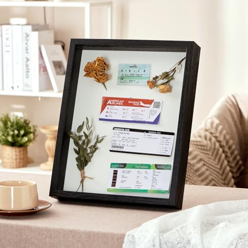 8x10 Black Deep Shadow Box Picture Frame with HD Clear Glass - color: Black, size: 8x10
