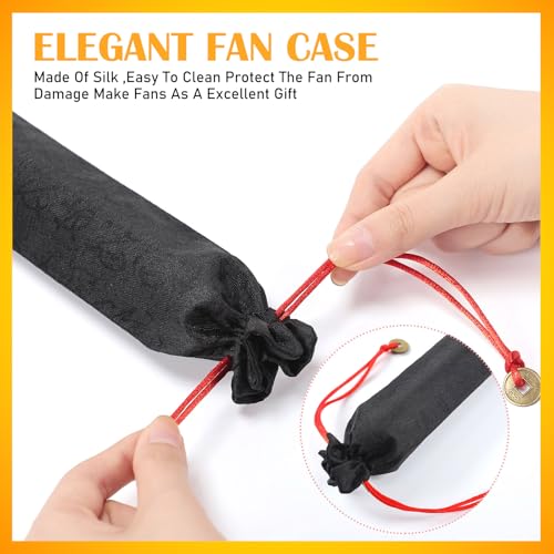 Maitys 4 Packs Large Folding Hand Fans, 13'', Orange - color: Orange