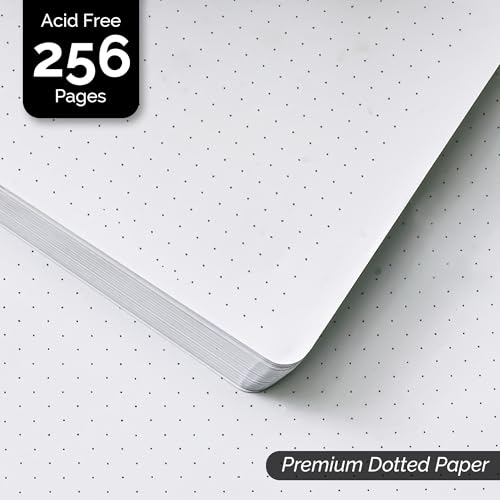 Nextnoid A5 Dotted Notebook, Hardcover, 256 Pages, 120 GSM, Brown - color: Brown, style: Dotted 256 Pages