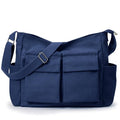 KALIDI Canvas Tote Bag Zipper Large Crossbody Shoulder Bag Messenger Bag - color: Upgraded Deep Blue