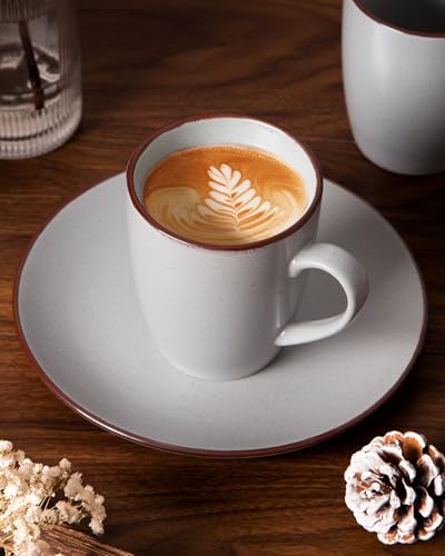 famiware Venus Coffee Mugs Set of 4, 13 oz Ceramic Stoneware Mug Cup Set - color: Ligth Gray, size: 4pcs