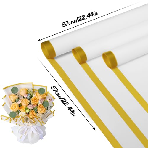 CCIJESW 20 Sheets Flower Bouquet Wrapping Paper White-2 - color: 021-Slightly Transparent White
