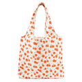 REDSINDA Canvas Tote Bag, Large Capacity Shoulder Bag with Inner Pockets, Foldable Shopping Bag - color: Orange Fruit