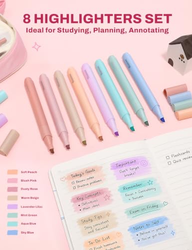 SUNEE Pencil Case with Supplies, 35PCS Aesthetic Stationery Set, Pink - color: Pink, style: 35 Pack