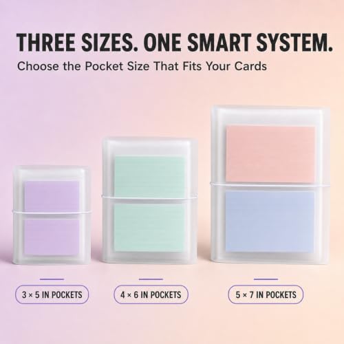 3x5 Index Card Organizer Holder Portable - size: 3x5