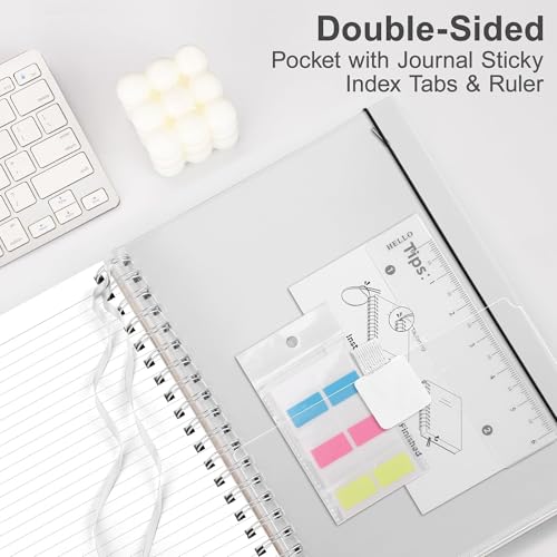 RETTACY Spiral College Ruled Notebook, 300 Pages, A4 Size (8.2" x 11.2") - color: Transparent, size: 8.2" x 11.2"