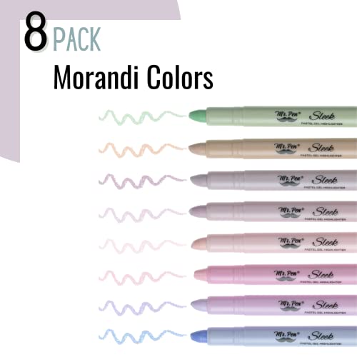 Mr. Pen- No Bleed Gel Highlighters, Morandi Colors, 8 Pack - color: Morandi Colors 1, size: 8 Pack