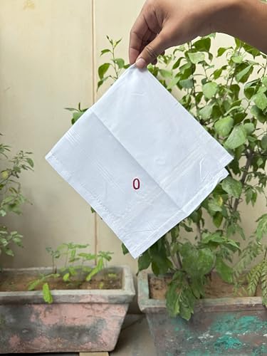 Monogrammed Handkerchiefs for Men 3-Pack Cotton, White Hankies - color: O