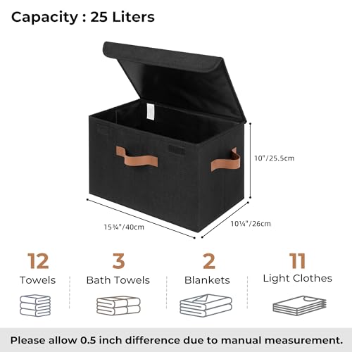 GRANNY SAYS Memory Keepsake Storage Box, Fabric Storage Bins with Lids - color: Black, size: Large