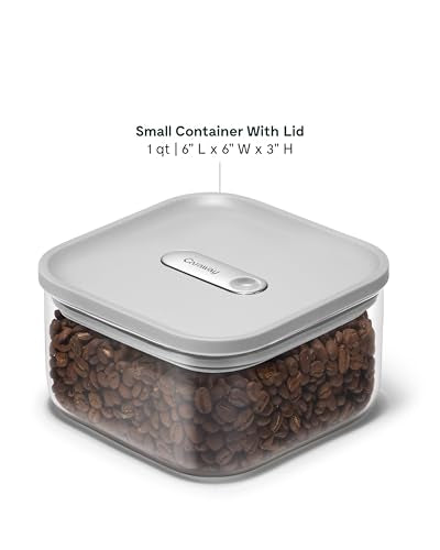 Caraway 1 qt Glass Airtight Food Storage Container with Lid - color: Gray, size: 1qt Container
