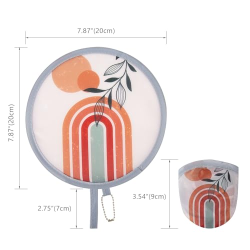 4Pcs Bohemian Round Foldable Hand Fan Japanese Foldable Fan Style Handheld Compact Cooling Fans,Round Folding Fan for Outdoor Games,Xmas Decoration,Festival,Party Favors,Travel,Events - color: Bohemian