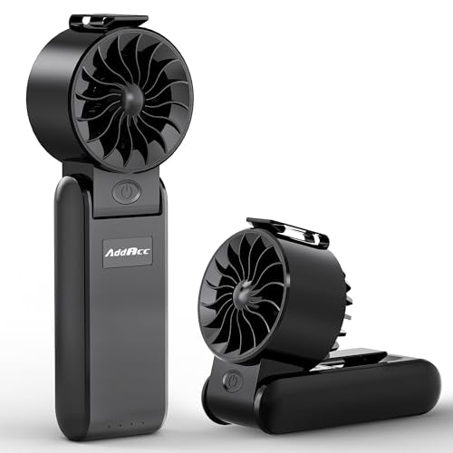 AddAcc Portable Handheld Fan, 5000mAh Rechargeable Battery, Turbo Hand Fan, 132000 RPM Powerful Airflow, Travel Summer Essentials, Small Pocket Fan for Beach, Cruise, Camping, Music Festival
