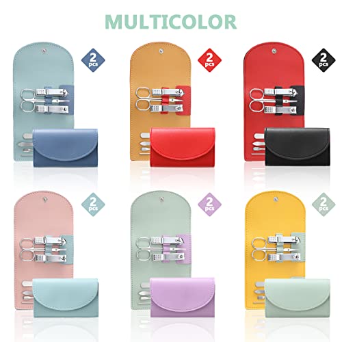 12 Set Mini Manicure Bulk, 7 in 1 Nail Clipper, Multi Color - color: Multi Color