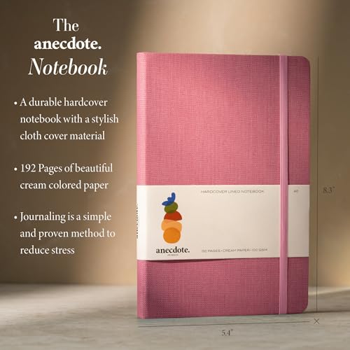 ANECDOTE. Lined Journal Notebook,192 Pages, A5 size: 8.3" x 5.4"| Hardcover - color: Blossom Pink, size: 8.3" x 5.4"