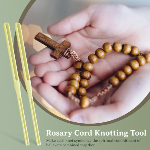 Dunkive 2 Pack Rosary Cord Knotting Tool, Dual Head,Yellow - color: Yellow